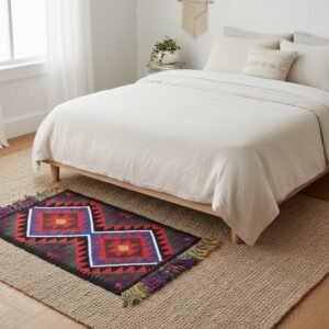 Multicolor Afghan Kilim Table Runner, Doormat